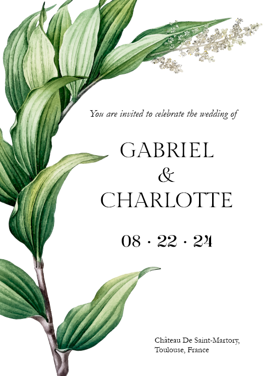Diseño Invitación de Boda Gabriel & Charlotte